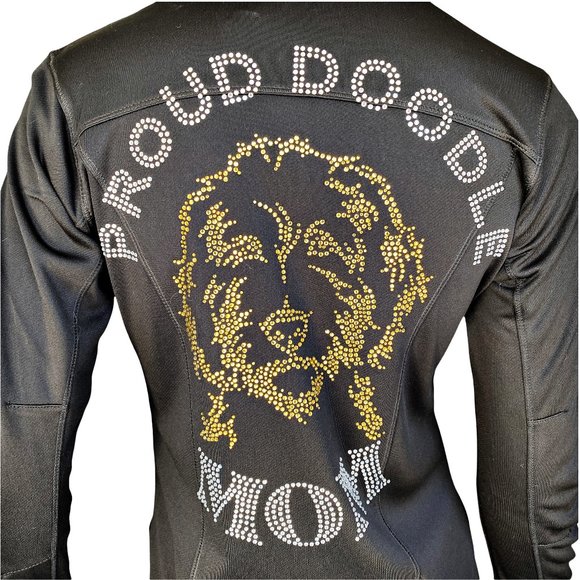 Proud Doodle Mom Rhinestone Athletic Jacket